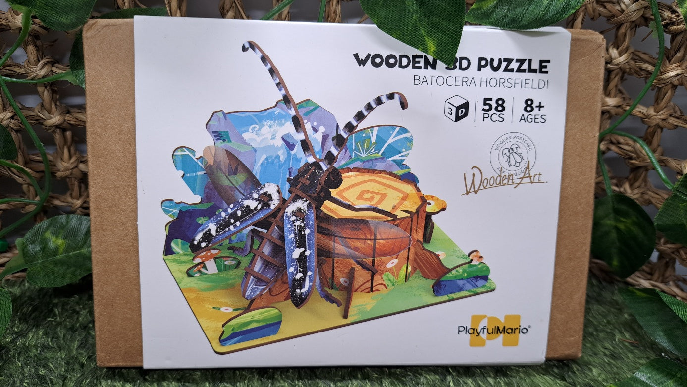 ▶ Longhorn beetle - High Quality 3D Wooden Insects Puzzle (2024 ver.)
