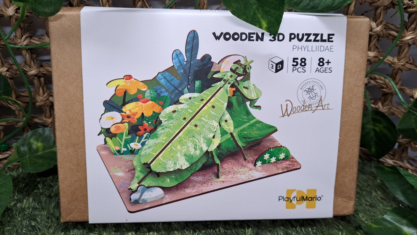 โถ Phylliidae - High Quality 3D Wooden Insects Puzzle (2024 ver.)