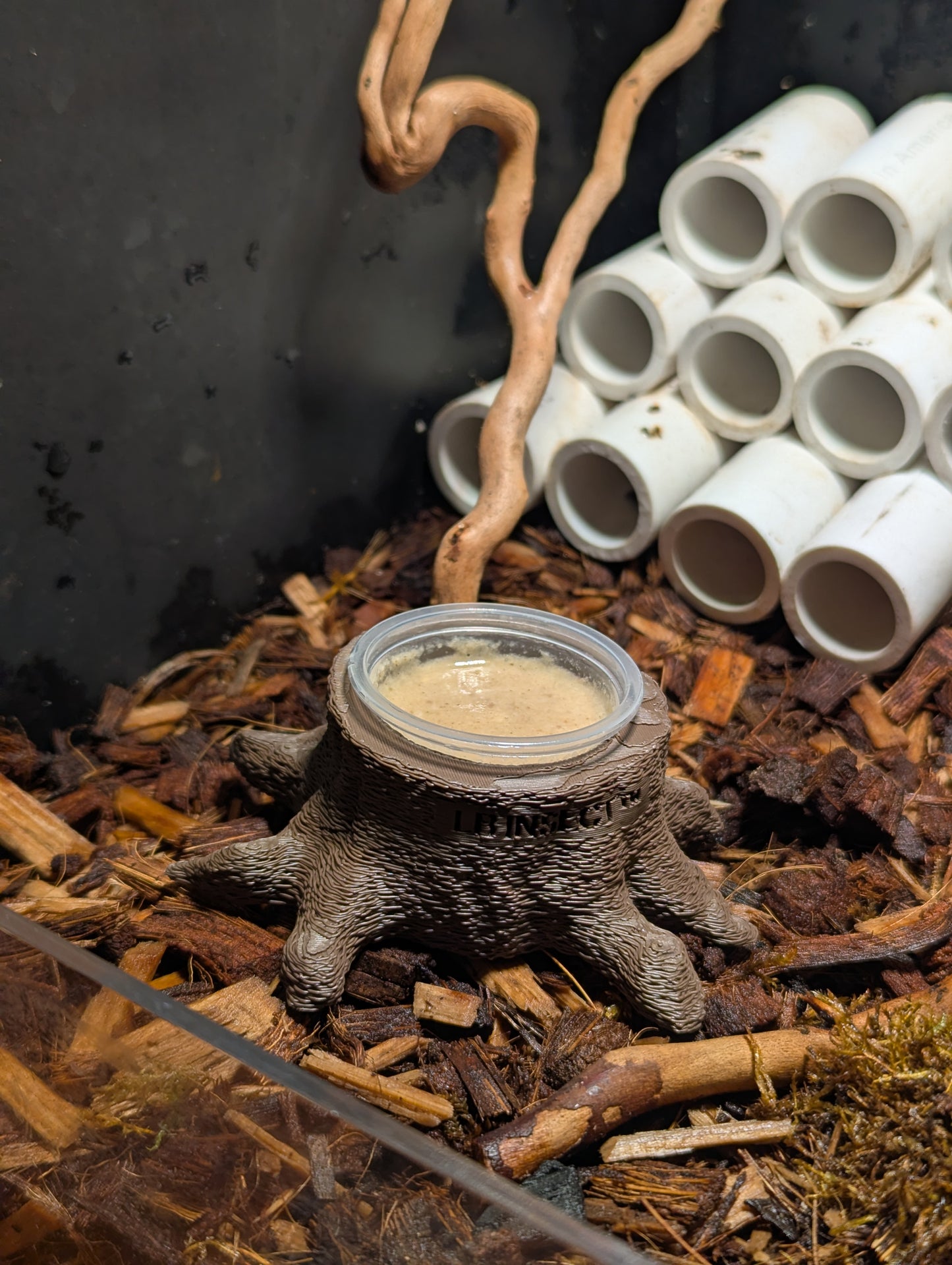 ▶ LB Jelly Holder - Natural Stump Style Feeder (For All 16g insect Jelly)