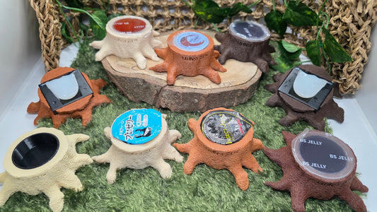 ▶ LB Jelly Holder - Natural Stump Style Feeder (For All 16g insect Jelly)