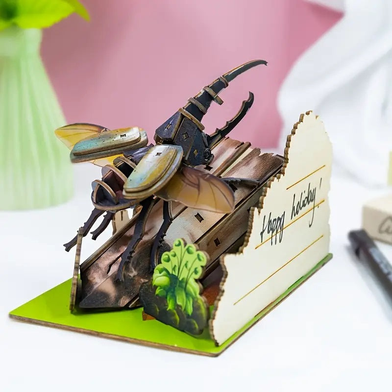 ▶ Hercules Beetle - High Quality 3D Wooden Insects Puzzle