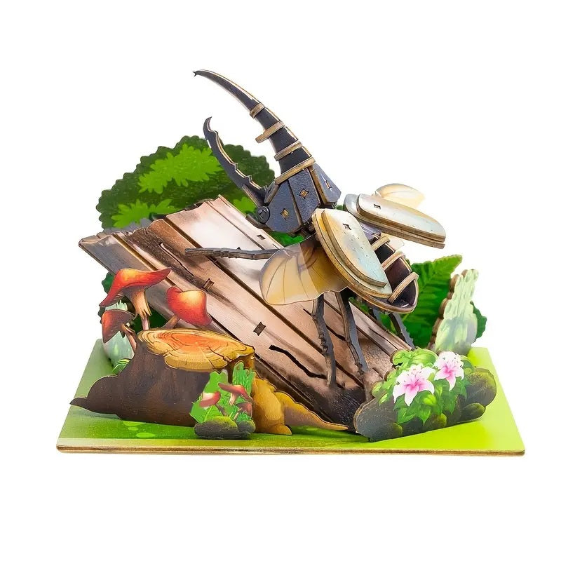 ▶ Hercules Beetle - High Quality 3D Wooden Insects Puzzle