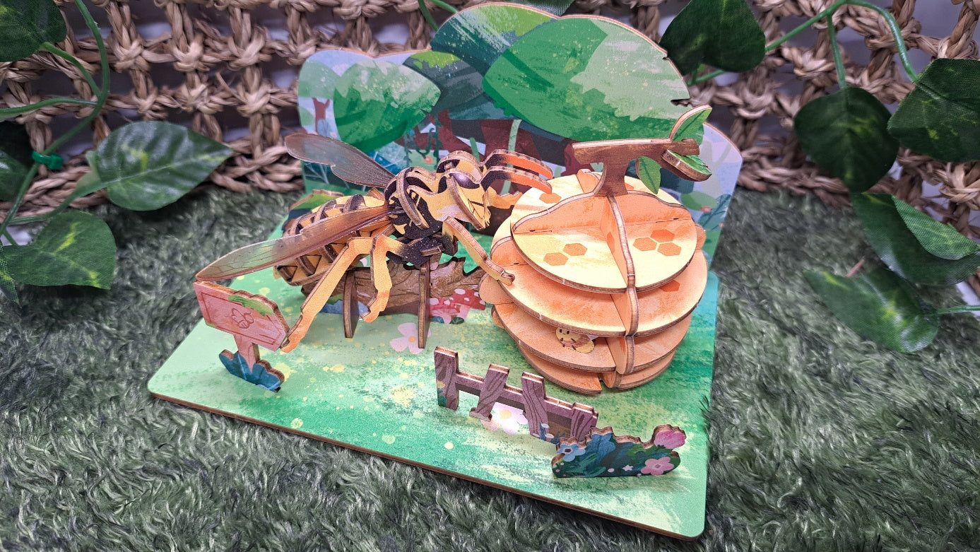 ▶ Bee & Hive - High Quality 3D Wooden Insects Puzzle (2024 ver.)