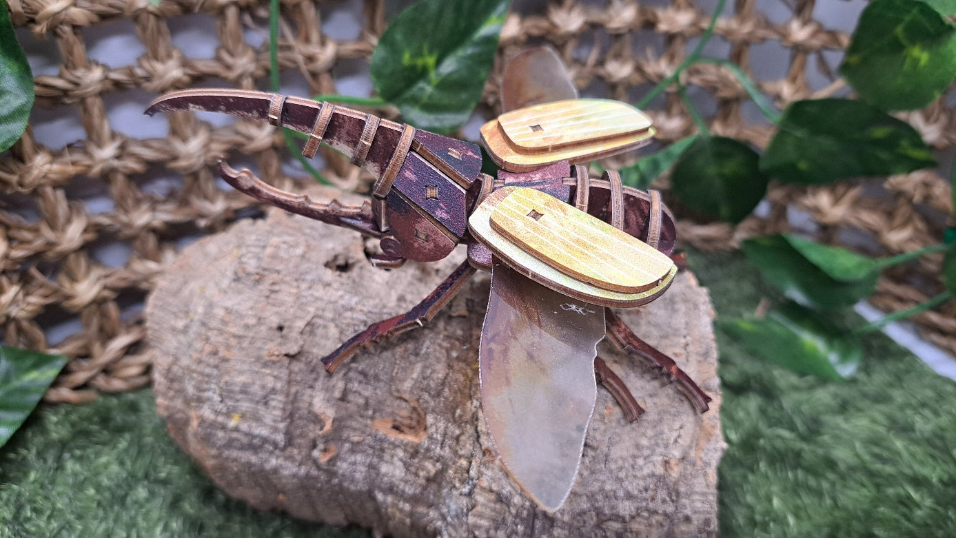 ▶ Hercules beetle - High Quality 3D Wooden Insects Puzzle (2024 ver.)