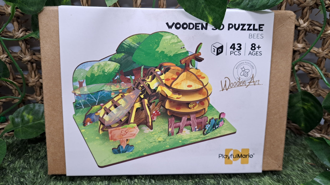 ▶ Bee & Hive - High Quality 3D Wooden Insects Puzzle (2024 ver.)